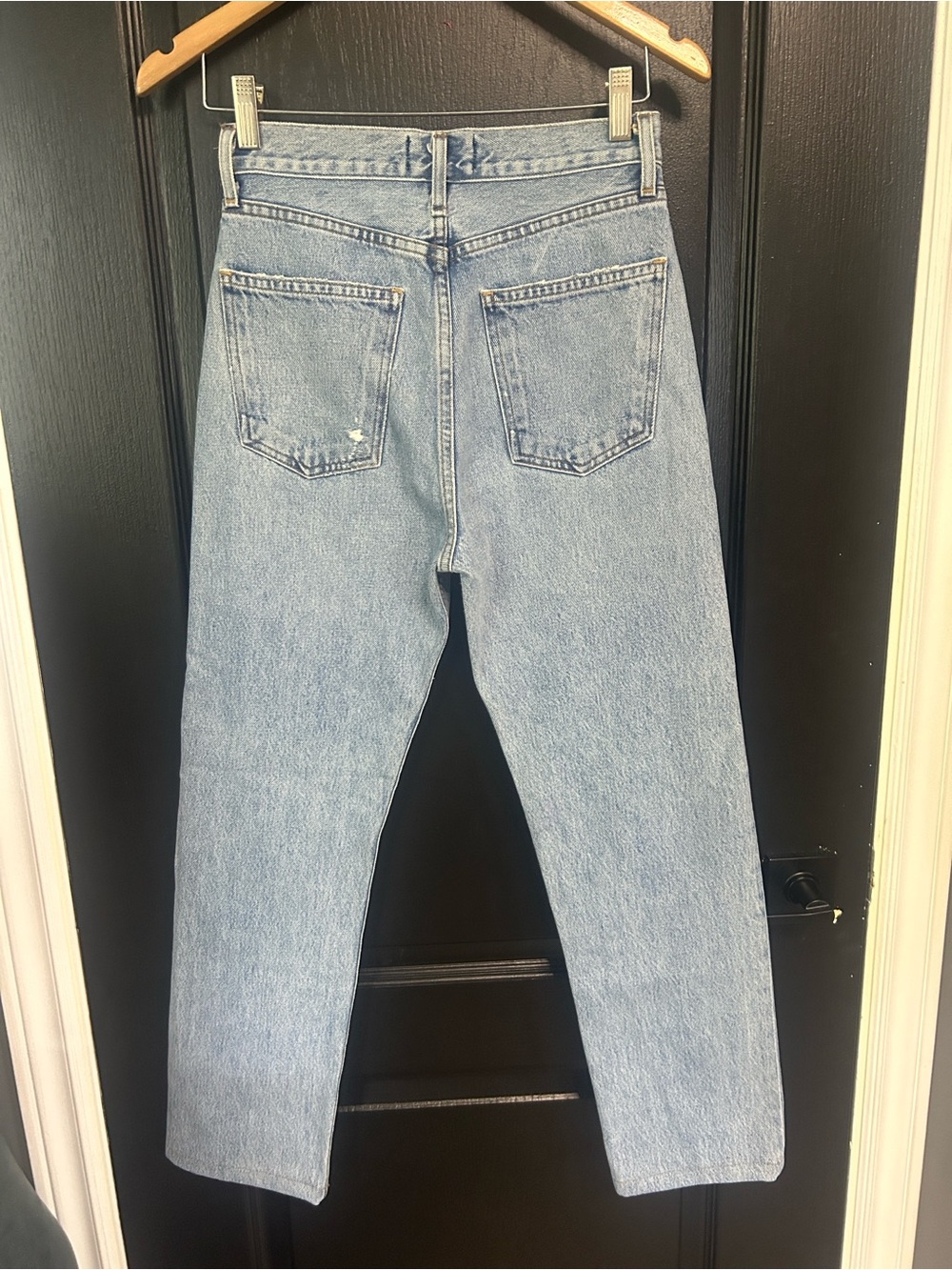 Agolde 90s Pinch Waist High Rise Straight Jeans, Size 24, Cropped, Light Wash, - Picture 6 of 12